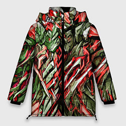 Куртка зимняя женская Адский каменный доспех красный, цвет: 3D-красный