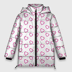 Куртка зимняя женская Паттерн сердце, цвет: 3D-светло-серый