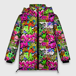 Куртка зимняя женская Hip Hop Graffiti, цвет: 3D-красный