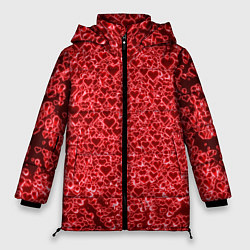 Куртка зимняя женская Светящиеся объемные сердечки, цвет: 3D-светло-серый