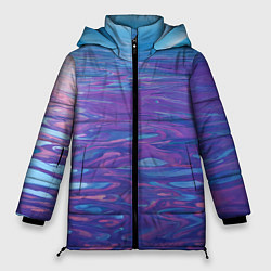 Куртка зимняя женская Абстрактная вода живописная, цвет: 3D-светло-серый