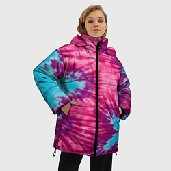 Куртка зимняя женская Тай-дай пятна, цвет: 3D-светло-серый — фото 2