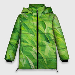 Куртка зимняя женская Зеленые мазки, цвет: 3D-черный