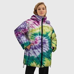 Куртка зимняя женская Тай-дай скруточка, цвет: 3D-черный — фото 2