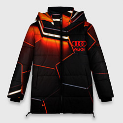Куртка зимняя женская Audi неоновый соты, цвет: 3D-красный