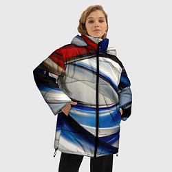 Куртка зимняя женская Изогнутая абстракция, цвет: 3D-черный — фото 2