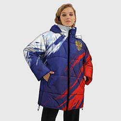 Куртка зимняя женская Россия Sport брызги красок триколор, цвет: 3D-светло-серый — фото 2
