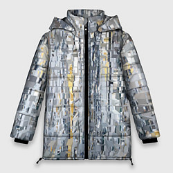 Куртка зимняя женская Серебряные блоки, цвет: 3D-черный