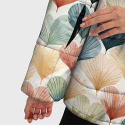 Куртка зимняя женская Разноцветные нарисованные сердечки, цвет: 3D-черный — фото 2