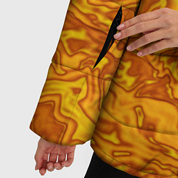 Куртка зимняя женская Абстракция жидкое золото, цвет: 3D-черный — фото 2