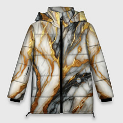 Куртка зимняя женская Мрамор - текстура, цвет: 3D-черный
