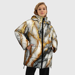 Куртка зимняя женская Мрамор - текстура, цвет: 3D-светло-серый — фото 2
