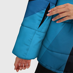 Куртка зимняя женская Черные и синии волны спортивный стиль, цвет: 3D-черный — фото 2