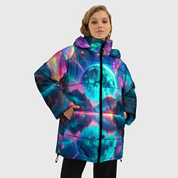 Куртка зимняя женская Неоновая луна, цвет: 3D-черный — фото 2