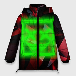 Куртка зимняя женская Неоновый квадрат, цвет: 3D-черный