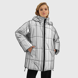 Куртка зимняя женская Полосатая рябь белый, цвет: 3D-светло-серый — фото 2