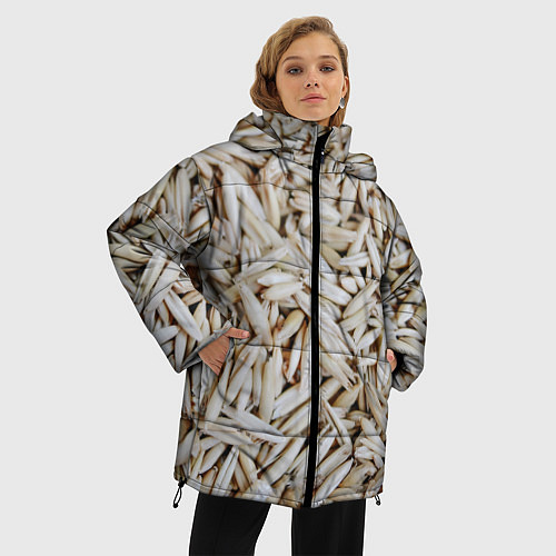 Женская зимняя куртка Зёрна овса / 3D-Черный – фото 3