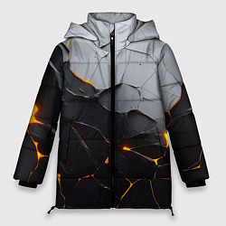 Куртка зимняя женская Неоновые трещины, цвет: 3D-черный