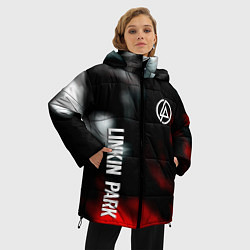 Куртка зимняя женская Linkin park flame, цвет: 3D-черный — фото 2