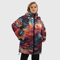Куртка зимняя женская Многоцветный дым, цвет: 3D-красный — фото 2
