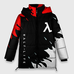Куртка зимняя женская Half life текстура огонь, цвет: 3D-светло-серый