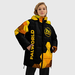 Куртка зимняя женская Palworld - gold gradient вертикально, цвет: 3D-черный — фото 2
