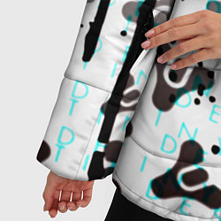 Куртка зимняя женская Destiny pattern game abstraction, цвет: 3D-светло-серый — фото 2