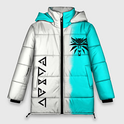 Женская зимняя куртка Ведьмак лого краска текстура