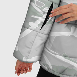 Куртка зимняя женская Серо-белая геометрия, цвет: 3D-черный — фото 2