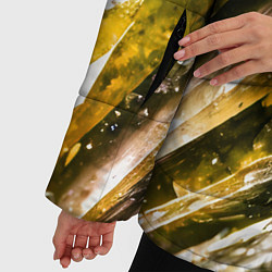 Куртка зимняя женская Драгоценные кристаллы жёлтые, цвет: 3D-черный — фото 2