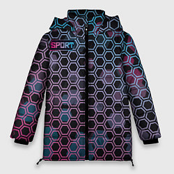 Куртка зимняя женская Sport шестигранники, цвет: 3D-черный