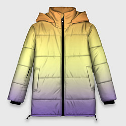 Куртка зимняя женская Градиент жёлто-сиреневый светлый, цвет: 3D-черный