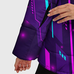 Куртка зимняя женская Watch Dogs neon gaming, цвет: 3D-черный — фото 2