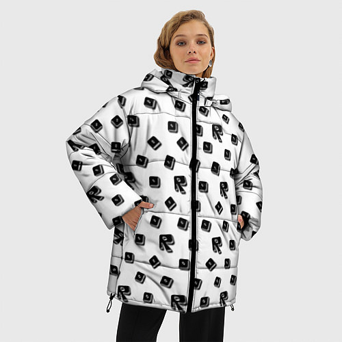 Женская зимняя куртка Roblox pattern / 3D-Черный – фото 3