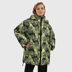 Куртка зимняя женская Олени - камуфляж, цвет: 3D-черный — фото 2
