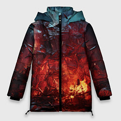 Куртка зимняя женская Абстрактный взрыв, цвет: 3D-красный