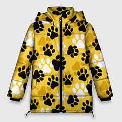 Куртка зимняя женская Собачьи следы, цвет: 3D-черный