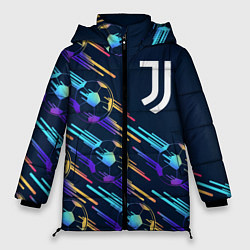 Куртка зимняя женская Juventus градиентные мячи, цвет: 3D-черный