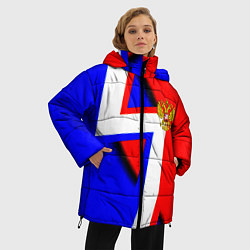 Куртка зимняя женская Герб России спортивный стиль, цвет: 3D-черный — фото 2