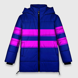 Куртка зимняя женская Фриск frisk Undertale полосы, цвет: 3D-черный