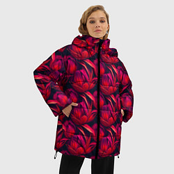 Куртка зимняя женская Прекрасные цветы к празднику, цвет: 3D-светло-серый — фото 2