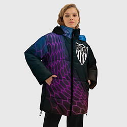 Куртка зимняя женская Sevilla футбольная сетка, цвет: 3D-черный — фото 2