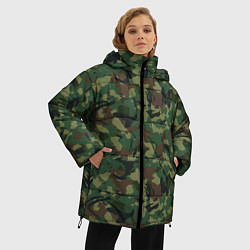 Куртка зимняя женская Камуфляж Woodland классический, цвет: 3D-черный — фото 2