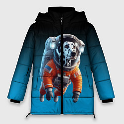 Женская зимняя куртка Далматинец космонавт в открытом космосе