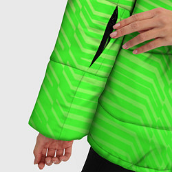 Куртка зимняя женская Зелёные градиентные линии, цвет: 3D-черный — фото 2
