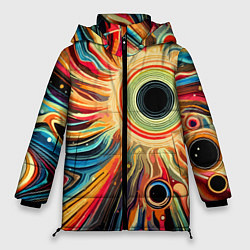Куртка зимняя женская Space abstraction - ai art, цвет: 3D-красный
