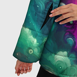 Куртка зимняя женская Космическая неоновая фантазия - нейросеть, цвет: 3D-черный — фото 2