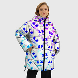 Куртка зимняя женская Marshmello pattern neon, цвет: 3D-красный — фото 2