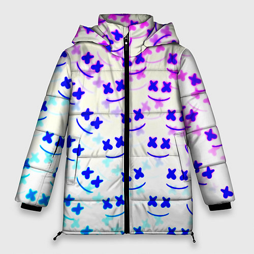 Женская зимняя куртка Marshmello pattern neon / 3D-Красный – фото 1