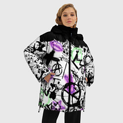 Куртка зимняя женская Анархия от Мона Лизы в граффити и неоне, цвет: 3D-черный — фото 2